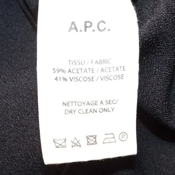 A.P.C. Dress, 36/XS, Ruffle Neck/Shoulder, Dark/Navy Blue, POCKETS, Short, Shift - Picture 13 of 14